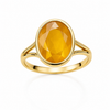 Natural Yellow Sapphire (Pukhraj) ring on white background - Tushar Gems