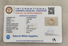 IGC certificate of authenticity IGCDKBAJ49509 - Natural White Sapphire 4.00 Ratti