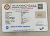 IGC certificate of authenticity IGCDKBAJ49510 - Natural White Sapphire 4.11 Ratti
