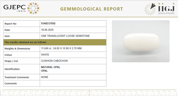 Natural Fire Opal 12.93 Ratti | Cushion Cabochon | Govt. Lab Certified No.: 9346D37892 image 1