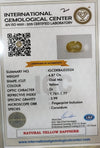 IGC certificate IGCDKBAJ53534 for Natural Yellow Sapphire 5.41 Ratti