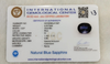 IGC certificate IGCDKBAJ41267 for Natural Blue Sapphire 6.33 Ratti