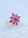 Elegant Natural Ruby with Diamonds in 14K Gold Ring image 1