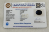 IGC certificate IGCDKBAJ41265 for Natural Blue Sapphire 6.11 Ratti