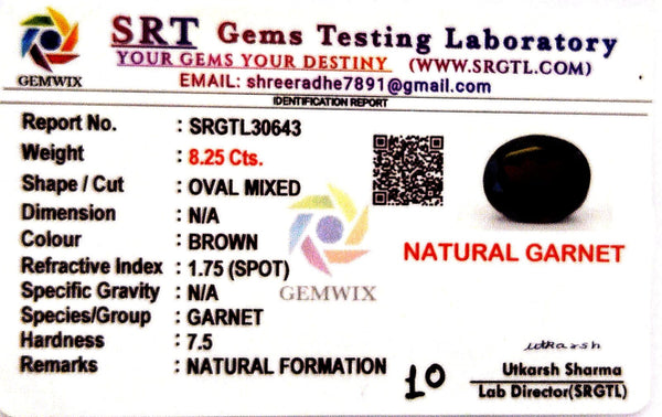 Natural Garnet Oval Mix SRT Certified No : SRGTL30643 image 2