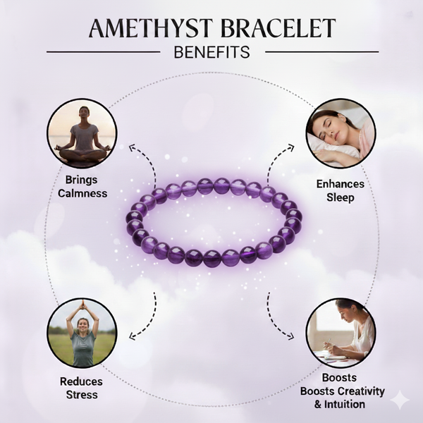 PURPLE BRACELET & BLUE QUARTZ WITH EVIL EYE BRACELET SATURN ENSURES SUCCESS image 3