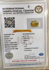 IGC certificate IGCDKBAJ53533 for Natural Yellow Sapphire 7.49 Ratti