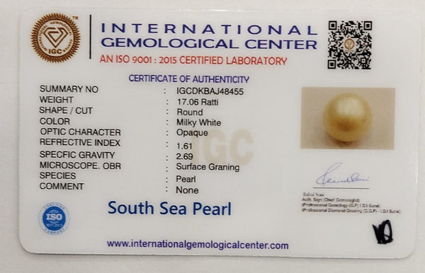 Natural South Sea Pearl – A Symbol of Elegance & Purity Summary No IGCDKBAJ48455 image 2