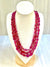 Natural Ruby’s 3 line Tumble shape Neclace image 0