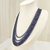 Natural 5 Line Blue Sapphire Necklace image 2