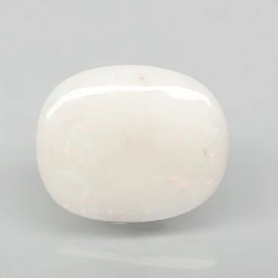 Natural White Opal 8.46 Ratti | Certified Australian Opal Gemstone | Oval Cabochon image 0