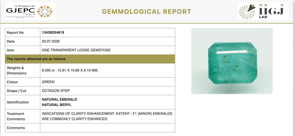 Natural Emerald | Govt. Lab Certified | Oval Mixed Cut No. 13439D54819