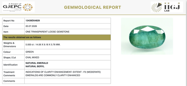 Natural Emerald | Govt. Lab Certified | Oval Mixed Cut No. 13439D54829