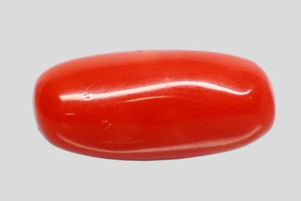 Natural Red Italian Coral 6H50 Oval Cabochon - Report No. 13487D55344