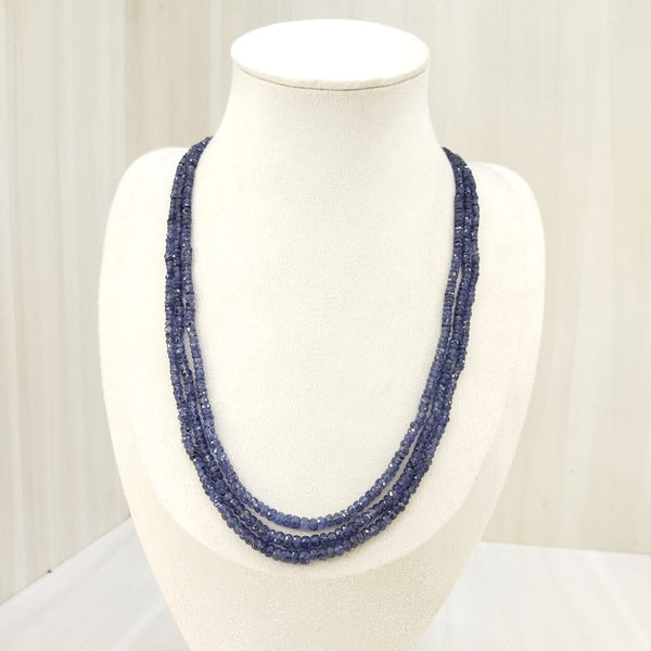 Natural Three Line Blue Sapphire Necklace: A Timeless Masterpiece of Elegance image 1