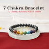 7 Chakra Lava Stone Bracelet With Selenite Charging Plate