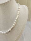 The Natural Pearl Single Line Oval Shape Necklace: A Timeless Elegance image 1