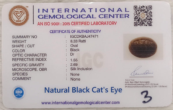 Natural Cat’s Eye: The Stone of Ketu for Protection and Spiritual Growth Summary No IGCDKBAJ47471 image 2