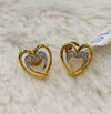 Kisna Collection | Yellow Gold Diamond Heart Earrings | 1.29 Gm | 0.04 Carat | 14KT | H-I Color | SI Clarity image 2