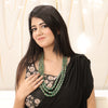Emerald Beaded Three-Line Necklace: A Regal Symbol of Timeless Beauty -G.STB08 image 1