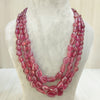 Natural Ruby Tumble Three-Line Beaded Necklace image 1