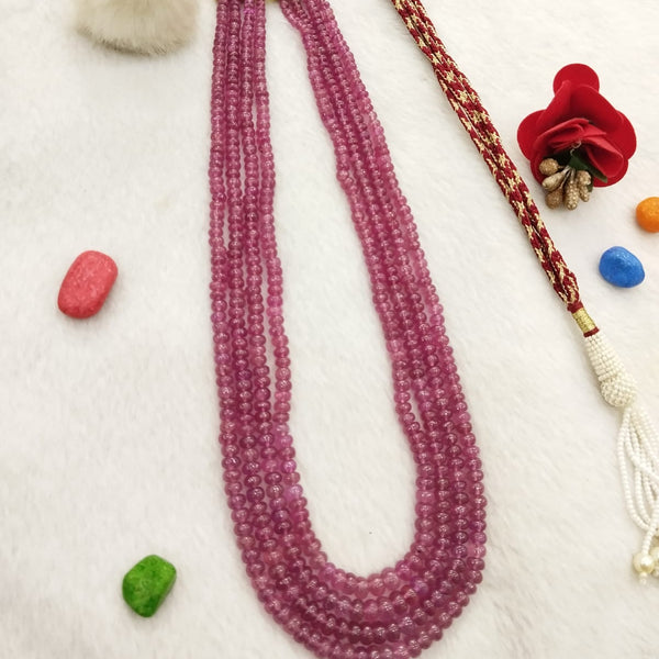 NaturalRuby Four Line Beaded Necklace: A Symbol of Elegance and Passion image 1