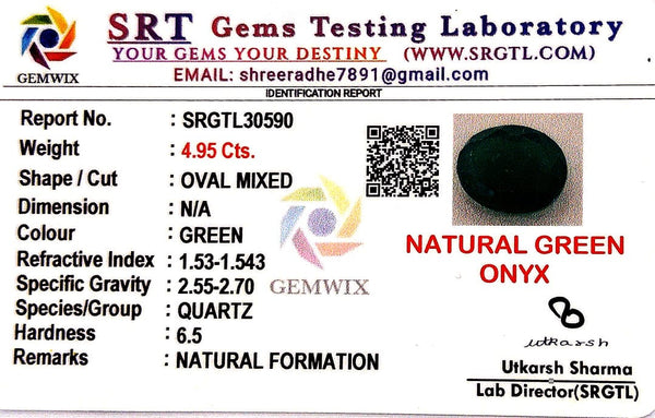 Natural Green Onex | Oval Mixed | SRT Certified No : SRGTL30590 image 2