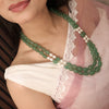 Emerald-Pearl Two-Line Necklace: A Blend of Elegance and Timeless Beauty-G.STB09 image 1