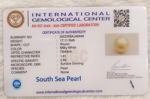 Natural South Sea Pearl – A Symbol of Elegance & Purity Summary No IGCDKBAJ48446 image 2