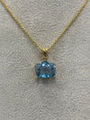 Trillion-Cut Blue Topaz Pendant in 14K Gold image 0