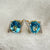 Elegant Blue Topaz & Diamond Earring in 14K Gold – Certified 16.71ct Statement Piece image 0