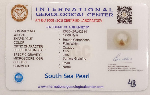 Natural South Sea Pearl – A Symbol of Elegance & Purity Summary No IGCDKBAJ42614 image 2