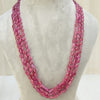 Natural Ruby Tumble Threeline Beaded Necklace image 1