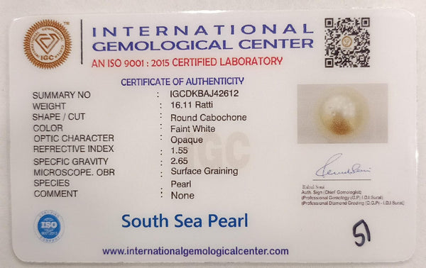 Natural South Sea Pearl – A Symbol of Elegance & Purity Summary No IGCDKBAJ42612 image 2