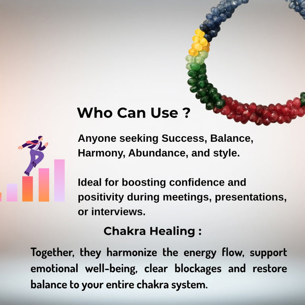 Multicolour Semi Shaded Rainbow Bracelet For Men & Women image 2