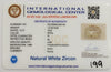 Natural White Zircon | Certified | Oval | Certificate No.: IGCDKBAJ46140 image 2