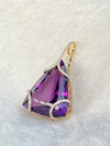 RegalTrio Pendant – 67.05 ct Natural Purple Amethyst with 0.64 ct Diamonds in 14K Gold image 0