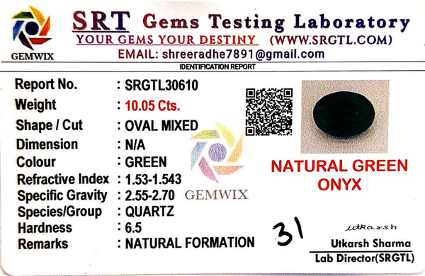 Natural Green Onex | Oval Mixed | SRT Certified No : SRGTL30610 image 2