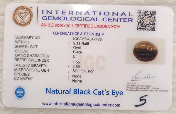 Natural Cat’s Eye: The Stone of Ketu for Protection and Spiritual Growth Summary No IGCDKBAJ47473 image 2