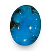Natural Turquoise | Sea Blue | Oval Cabochon | IGC Certified | Matrix Background Certification: IGC (IGCDKBAJ41437) image 0