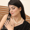 Natural Pearls 3 Line Tumble Shape Necklace: A Dazzling Display of Elegance and Charm 039 image 0