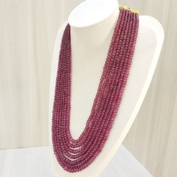 Natural Seven Line Beaded Ruby Necklace: A Symbol of Elegance and Passion image 1