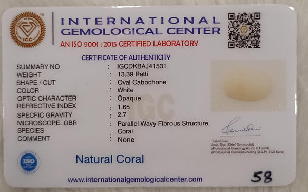 Natural White Coral: The Symbol of Peace and Strength Summary No IGCDKBAJ41531 image 2