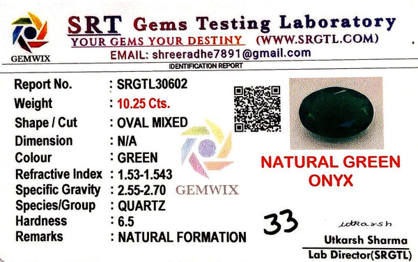 Natural Green Onex | Oval Mixed | SRT Certified No : SRGTL30602 image 2
