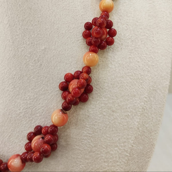 Coral Round Beadedsingle lineNecklace 02 image 1