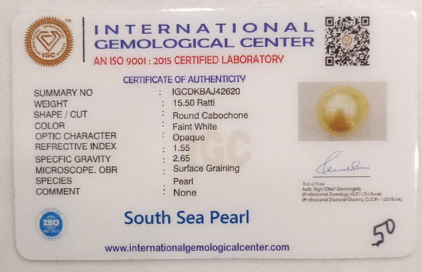 Natural South Sea Pearl – A Symbol of Elegance & Purity Summary No IGCDKBAJ42620 image 2