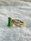 Zovina Emerald Diamond Ring in 14K Gold – 4.05 ct Natural Emerald & 0.50 ct Certified Diamonds image 2
