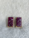Royal Blossom Earrings – 30.30 ct Hand-Carved Purplish Red Natural Ruby with 0.82 ct Natural Diamonds image 0