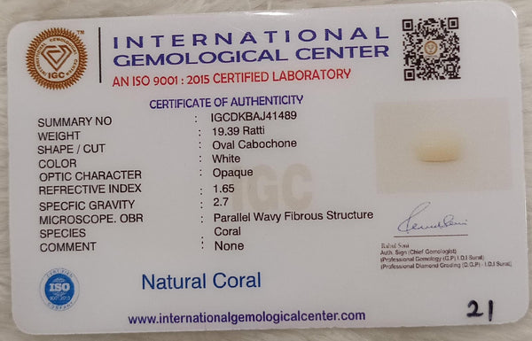 Natural White Coral: The Symbol of Peace and Strength Summary No IGCDKBAJ41489 image 2