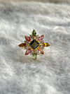 Aurora Blossom Ring – Pink, Green & Brown Tourmalines with 0.41 ct Natural Diamonds in 14K Gold image 0